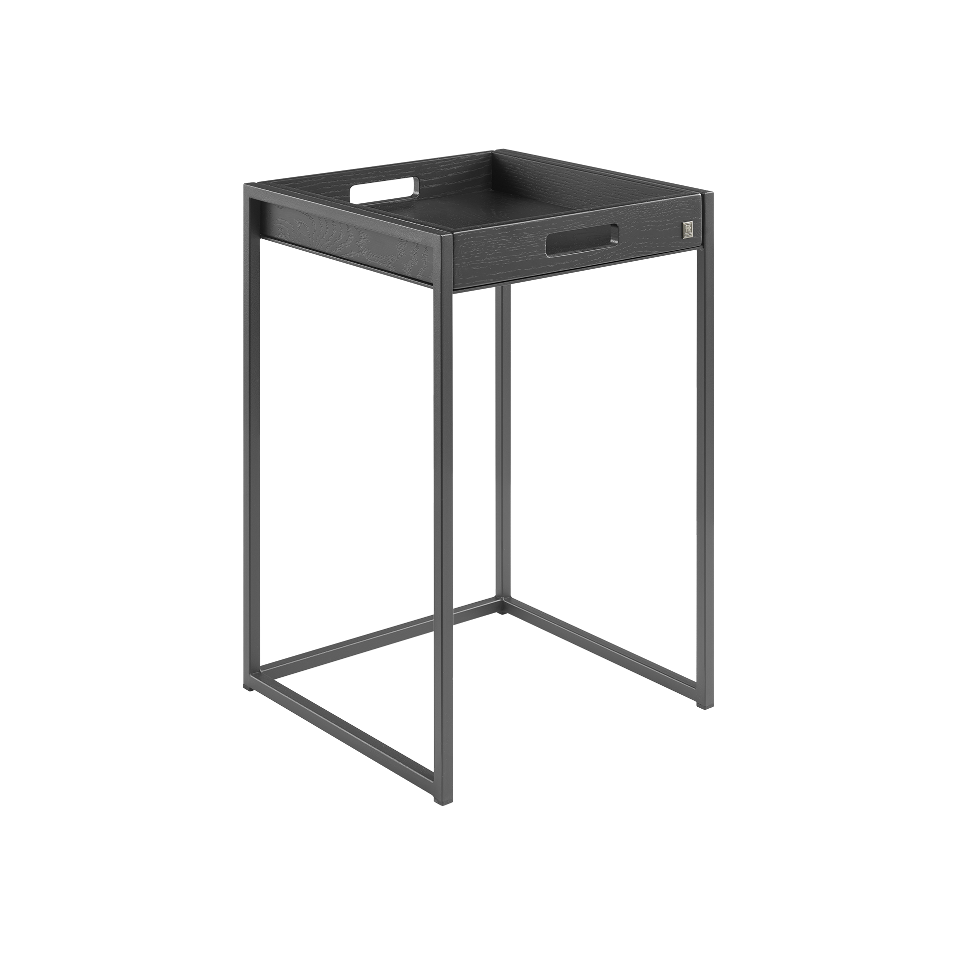 Musterring Beistelltisch JustB! M101.1802 Eiche Scharz lackiert massiv / Metall Anthrazit matt 38*38*58